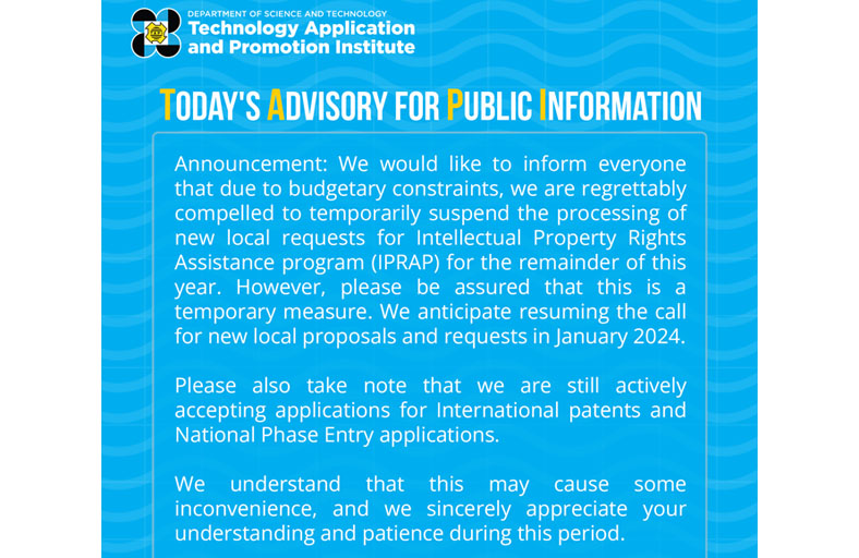 Advisory For Public Information